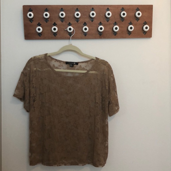 Forever 21 Sheer Rose Top - Picture 2 of 4